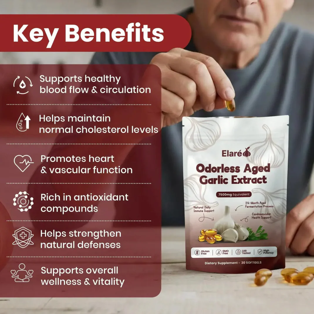 Aged Garlic Extract - 7500mg Odorless Softgels - Image 4