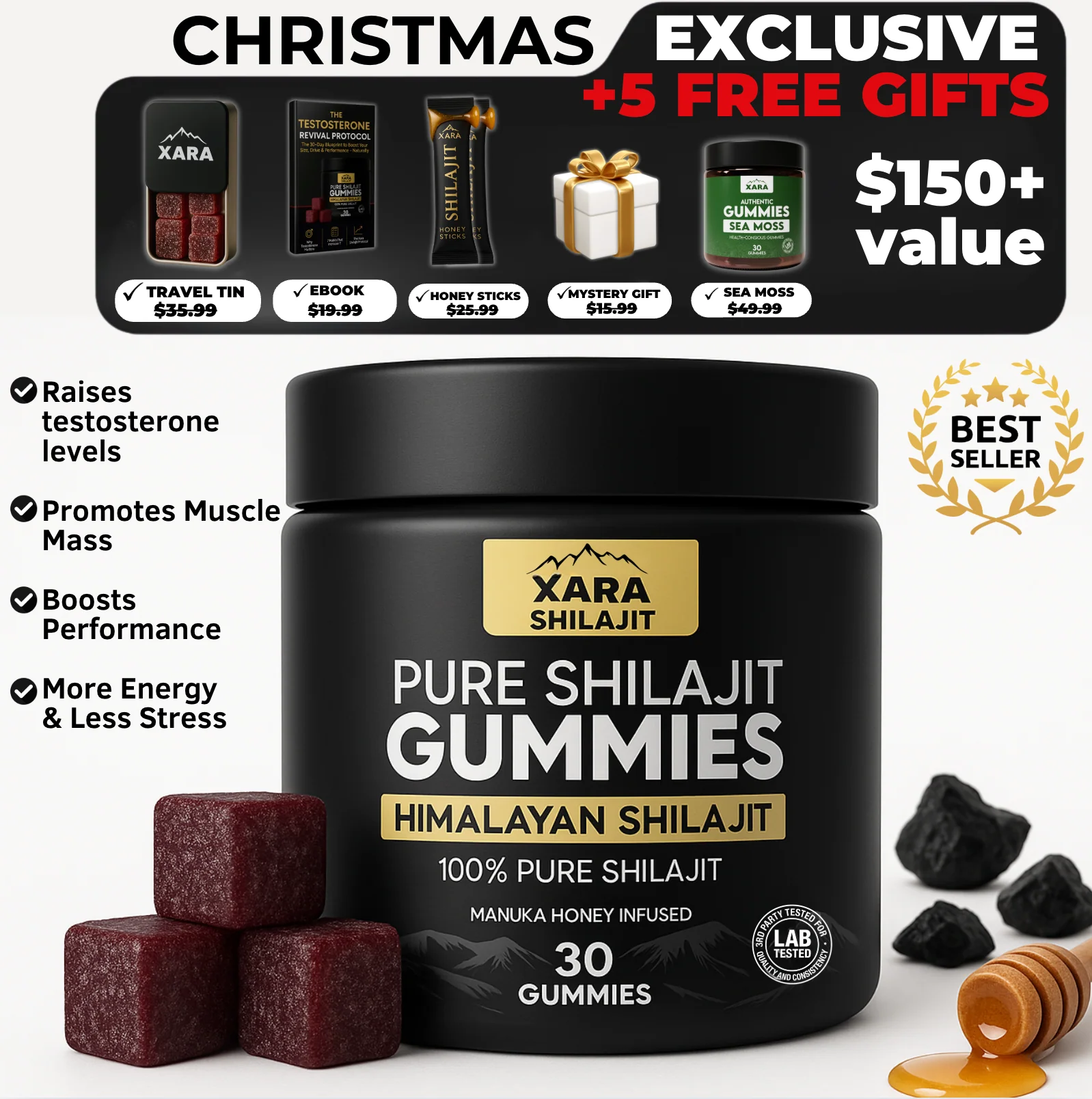 XARA SHILAJIT® Pure Shilajit Gummies (Prostate Health Support)